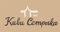 Kubu Cempaka logo with hut and flower icon and brand name text